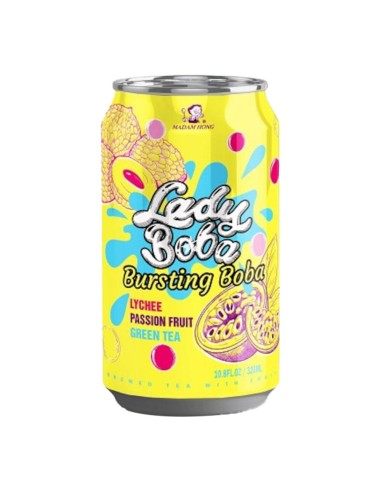 Bebida de Bubble Tea Sabor Lyche y Frutas de la pasión 340ml