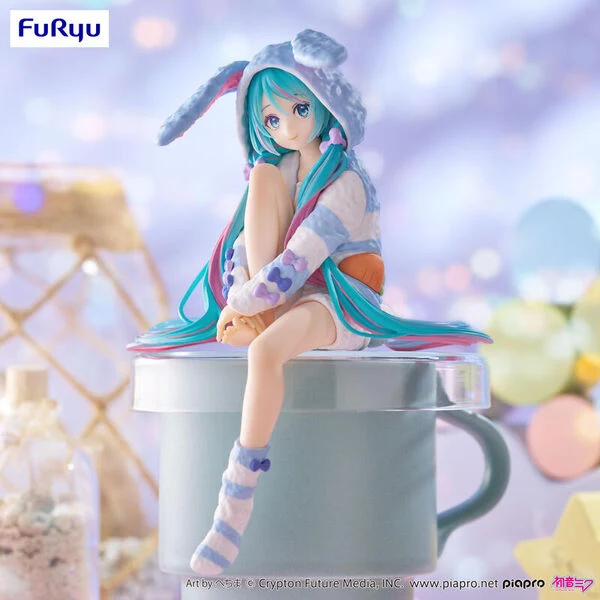 Vocaloid – Figurine Hatsune Miku Noodle Stopper Usamimi Pajama Blue Ver. 14 cm FuRyu