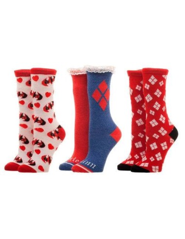 Set 3 calcetines Harley Quinn DC Comics surtido