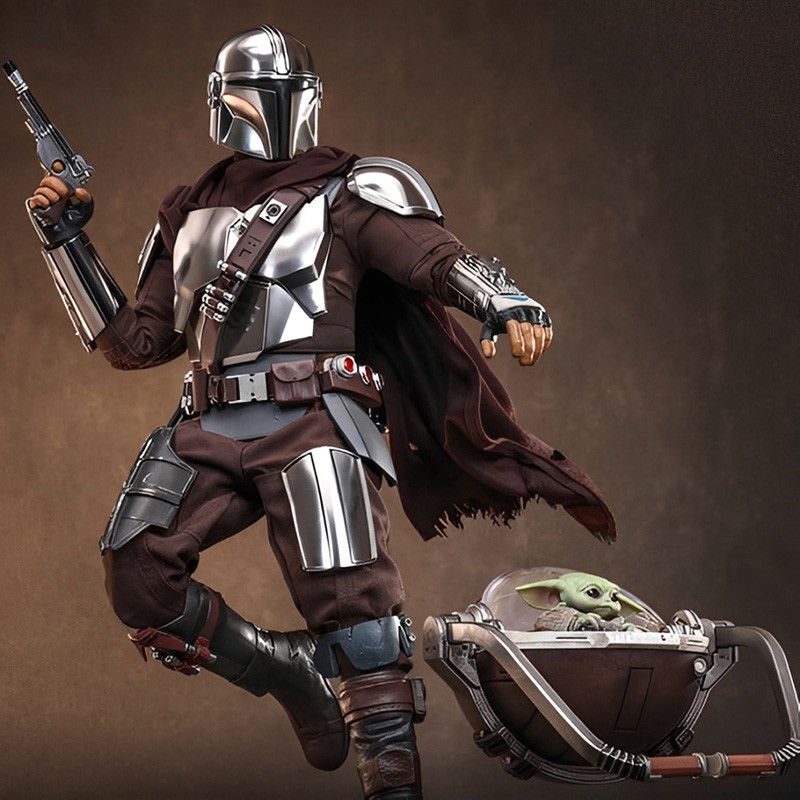 STAR WARS Figurine The Mandalorian & Grogu Deluxe Version Hot Toys